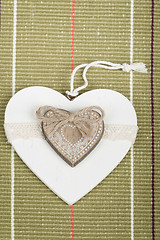 Image showing valentine\'s wooden hearts