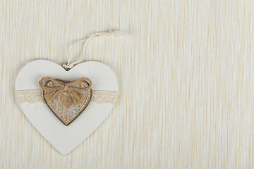 Image showing valentine\'s wooden hearts