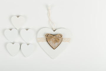 Image showing valentine\'s wooden hearts