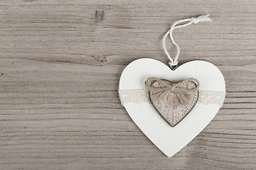 Image showing valentine\'s wooden hearts