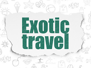 Image showing Travel concept: Exotic Travel on Torn Paper background