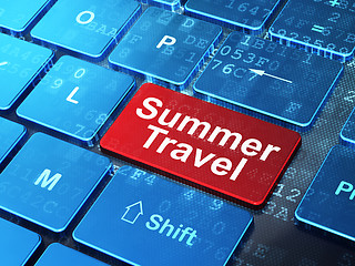 Image showing Travel concept: Summer Travel on computer keyboard background