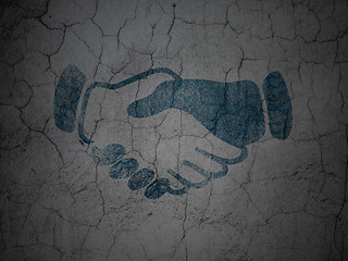 Image showing Political concept: Handshake on grunge wall background