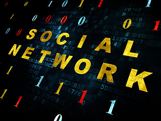 Image showing Social media concept: Social Network on Digital background