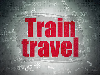 Image showing Travel concept: Train Travel on Digital Paper background