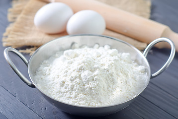 Image showing flour and eggs