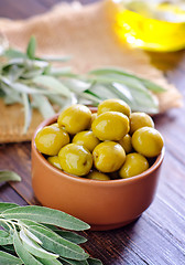 Image showing green olives