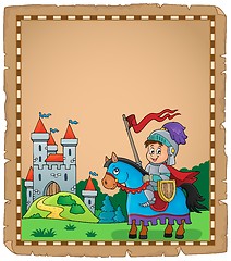 Image showing Parchment with knight on horse theme 2