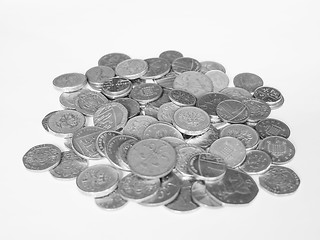 Image showing Black and white Pound coins
