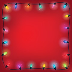 Image showing Christmas lights theme frame 1