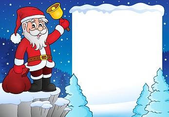 Image showing Santa Claus with bell theme frame 3