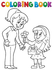 Image showing Coloring book Mothers Day theme 1