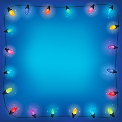 Image showing Christmas lights theme frame 2