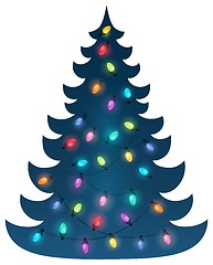 Image showing Christmas tree silhouette topic 6