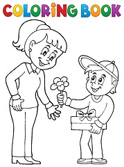 Image showing Coloring book Mothers Day theme 2