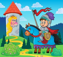 Image showing Fairy tale theme knight and princess