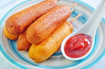 Image showing corndogs