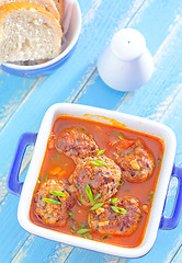 Image showing meat balls with sauce