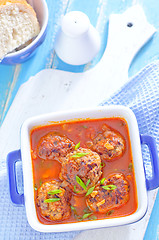Image showing meat balls with sauce