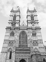 Image showing Black and white Westminster Abbey in London