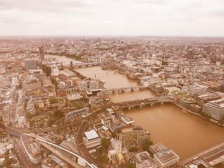Image showing Retro looking Aerial view of London