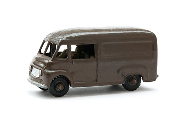 Image showing Toy model of Classic Brown Delivery Van