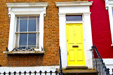 Image showing notting hill  area  in  old suburban     wall door 