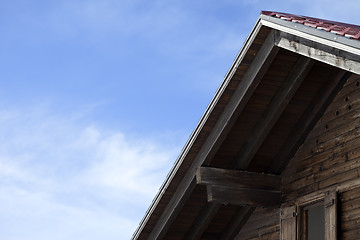 Image showing Roof of old wooden hotel 