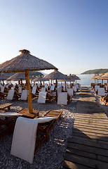 Image showing umbrellas on a beach  