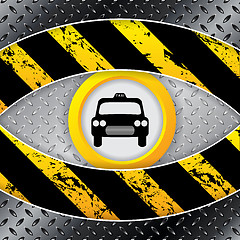 Image showing Industrial taxi background with grunge and metallic elements