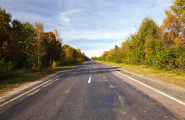 Image showing paved road in autumn  