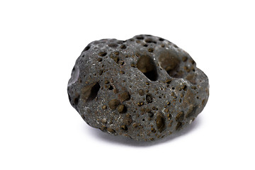 Image showing Black strange rock isolated on white