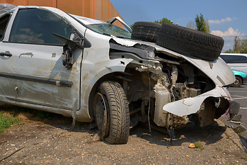 Image showing Damaged car after the accident