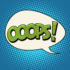 Image showing oops comic text bubble