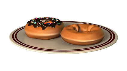 Image showing Delicious Donuts on Plate