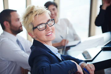 Image showing blonde business woman on meeting