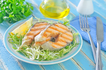 Image showing fried salmon