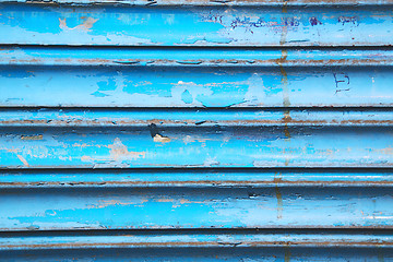 Image showing blue abstract metal in englan london railing steel and backgroun