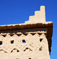 Image showing brown old  construction in  africa morocco and  clouds  near the