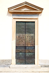 Image showing old   door    in italy old ancian wood and traditional   