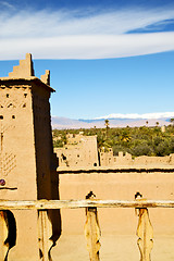 Image showing brown old  construction in  terrace   near the tower