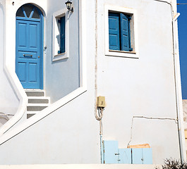 Image showing house in santorini greece europe old construction white and blue