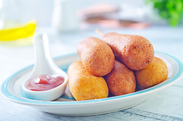 Image showing corndogs