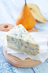 Image showing blue cheese and pears