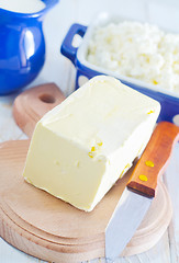 Image showing butter, milk and cottage