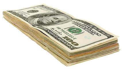 Image showing Stack of dollars banknotes_100