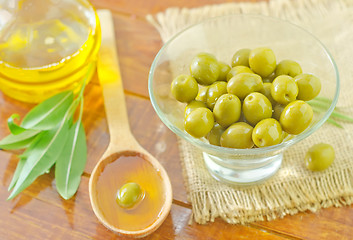 Image showing green olives