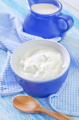 Image showing cottage, milk and sour cream