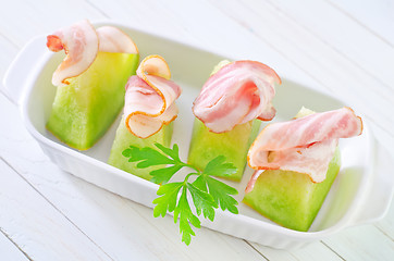 Image showing melon with ham