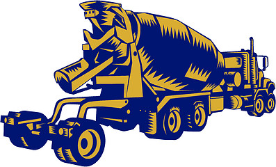 Image showing Cement Truck Rear Woodcut